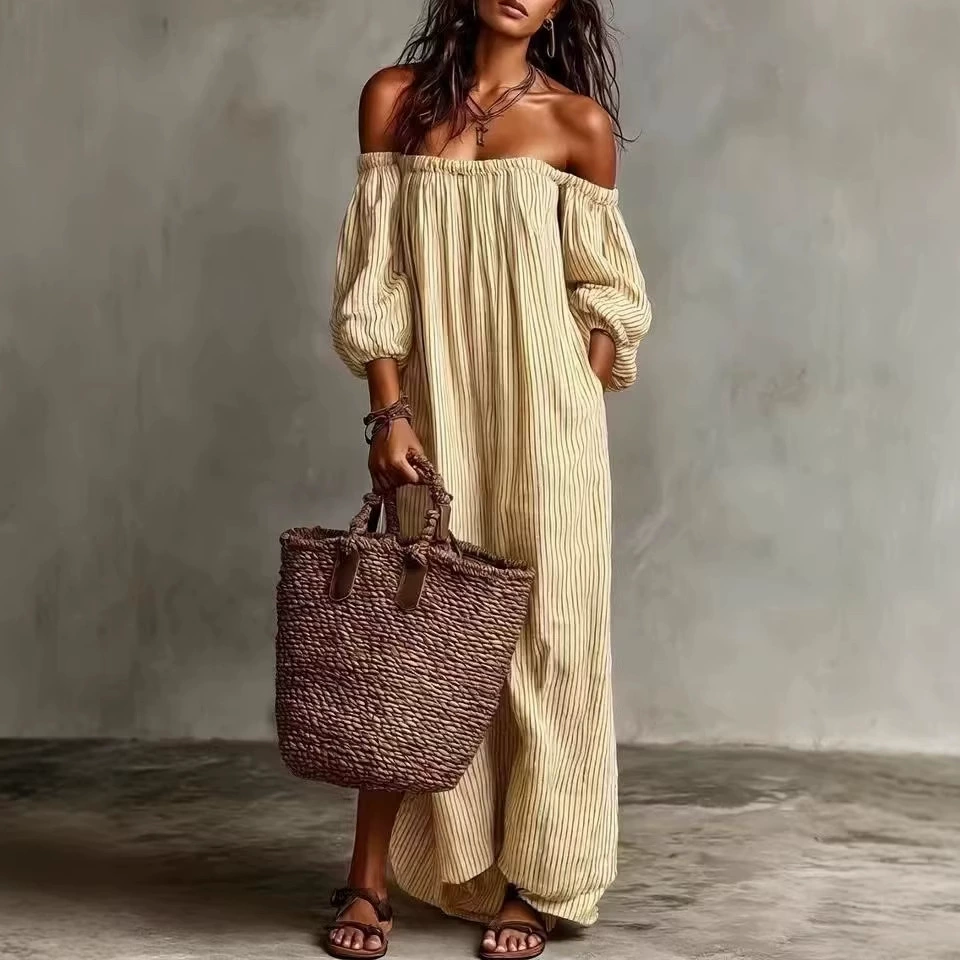 Ludovica | Abito Maxi Boho Spalle Scoperte