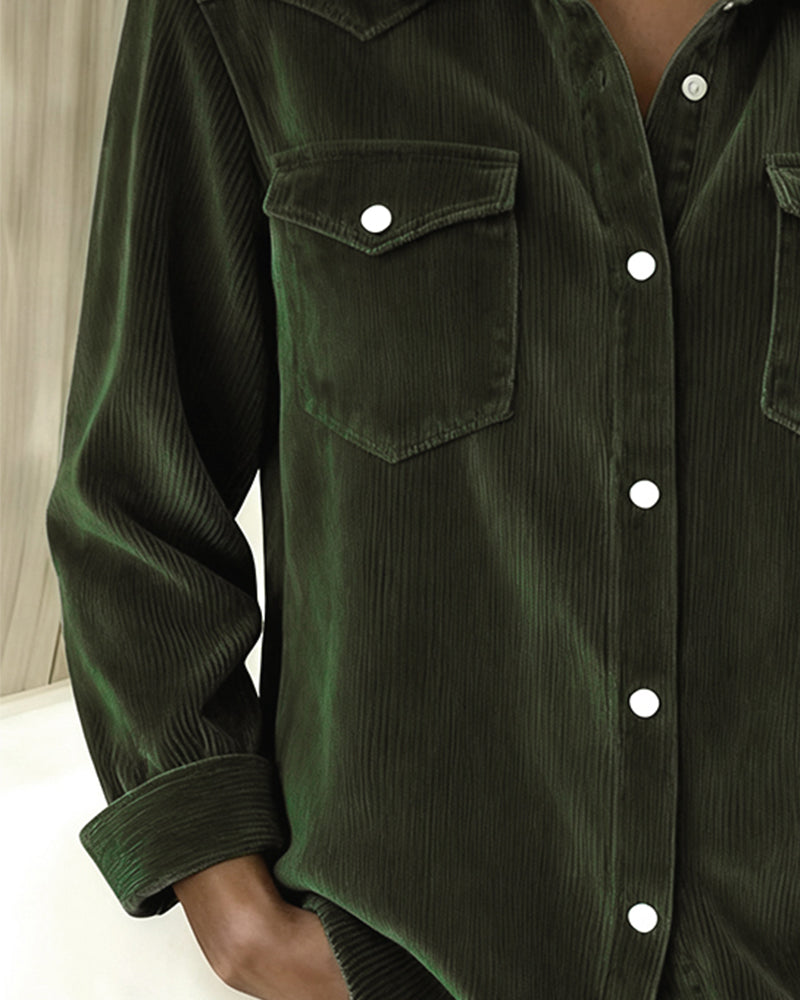 Noor | Modieuze Blouse met Revers en Knopen