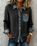Shirt met lange mouwen en denim details