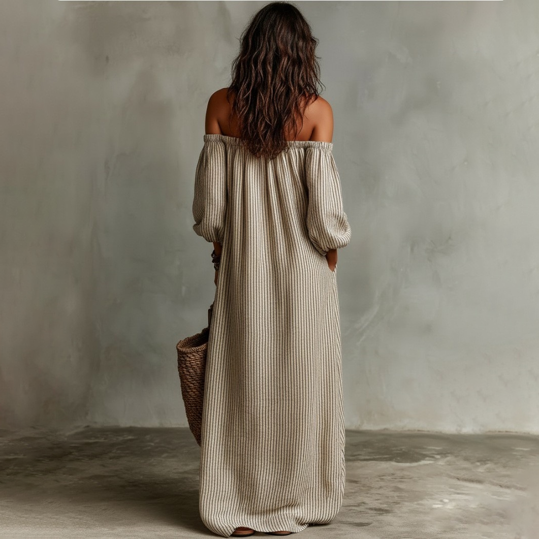 Ludovica | Abito Maxi Boho Spalle Scoperte