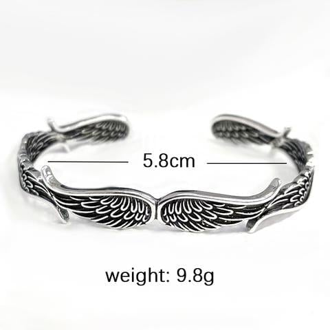 Vintage zilveren armband met engelenvleugels