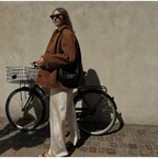 Laluna® | Cappotto di tendenza in pelle scamosciata