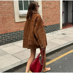 Laluna® | Cappotto di tendenza in pelle scamosciata