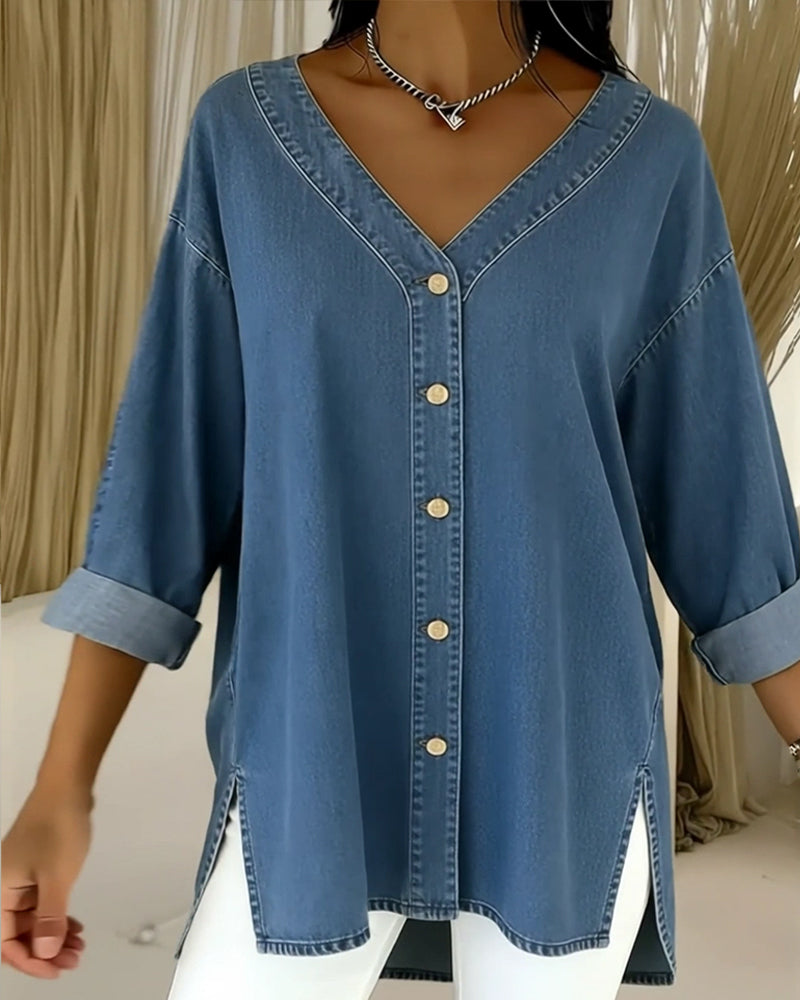 Almira™ – Elegante blusa in denim