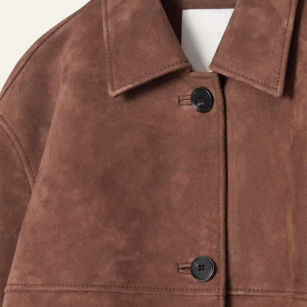 Laluna® | Giacca in pelle scamosciata con colletto