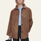 Laluna® | Giacca in pelle scamosciata con colletto