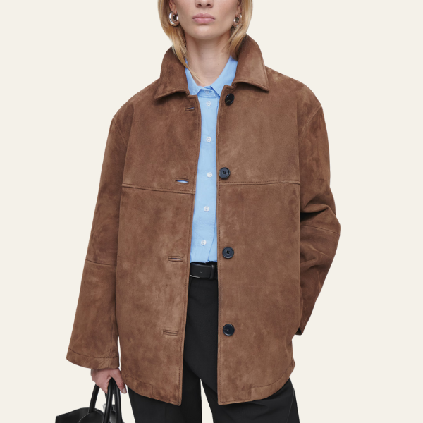 Laluna® | Giacca in pelle scamosciata con colletto