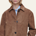 Laluna® | Giacca in pelle scamosciata con colletto