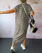 Fleur | V-hals Jurk met Luipaardprint
