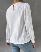 Roos | Lantaarnmouwen Effen Blouse