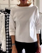 Eva | Casual Top met Effen Revers
