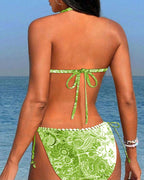 Ilse | Kleurrijke Patchwork Kanten Halterbikini