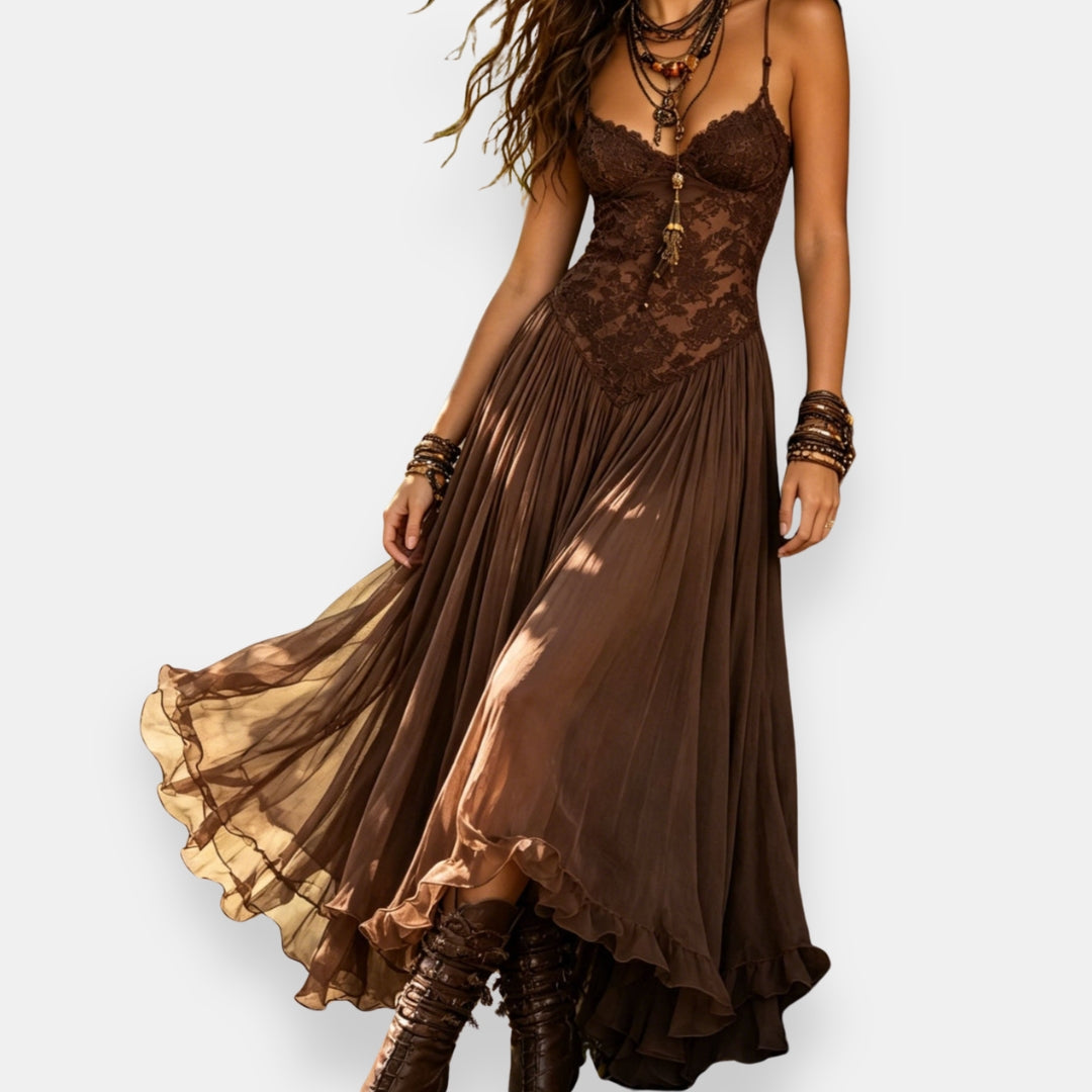 Bruna | Abito Boho in pizzo