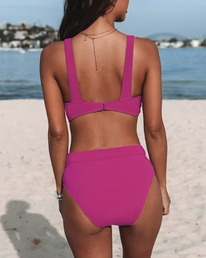 Hilde - Effen Hoge Taille Badpak 2+1 Gratis
