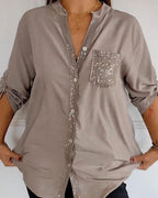 Casual Top met Pailletten Details