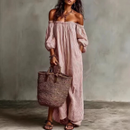 Ludovica | Abito Maxi Boho Spalle Scoperte
