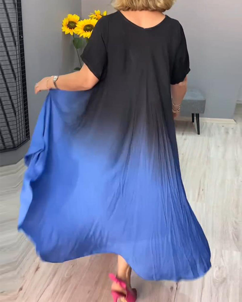 Anna | Casual Geplooide Ombre-jurk