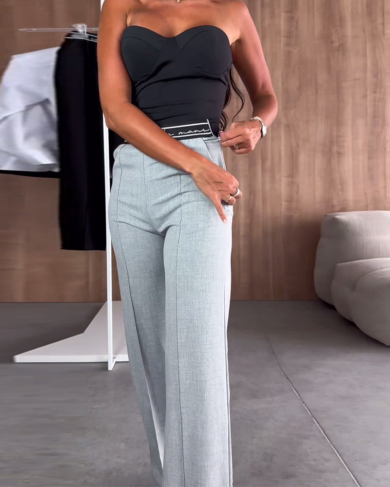Rechte Casual Pantalon met Ritssluiting