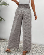 Geometrische broek met elastische pijpen en trekkoord