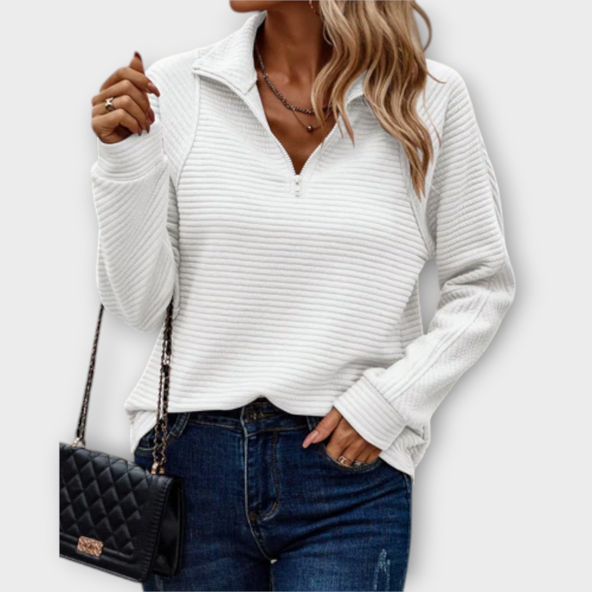 Kristie™ - Maglione con mezza zip Blød
