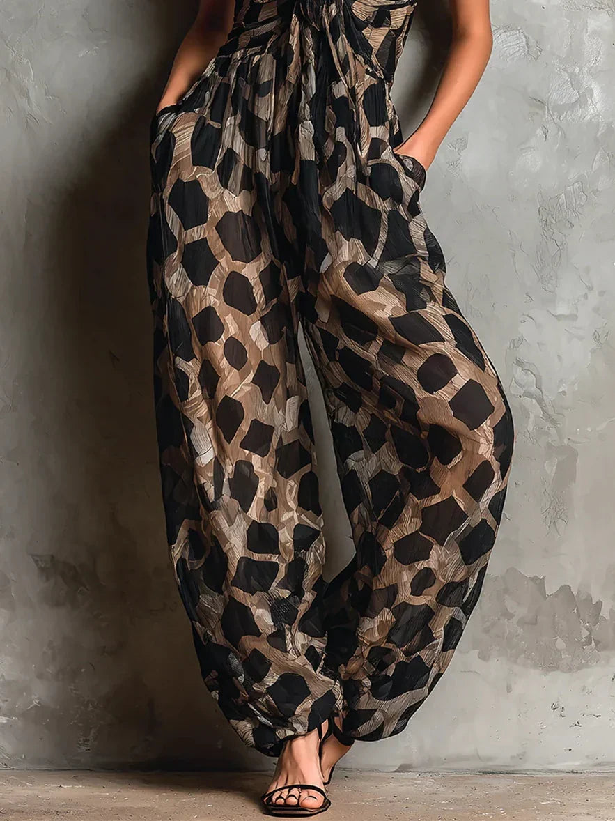 Costanza | Tuta con stampa leopardata