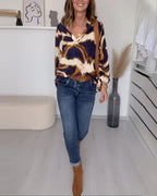 Sanne | Bedrukte Casual Top met V-hals