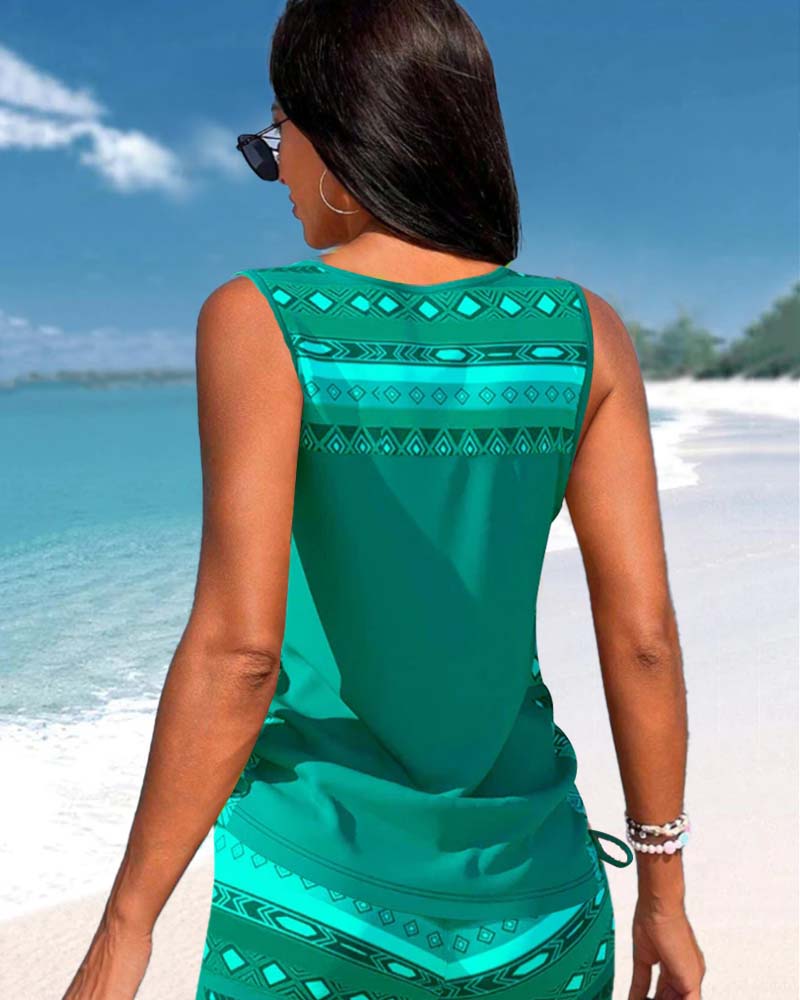 Márcia - tankini con stampa geometrica