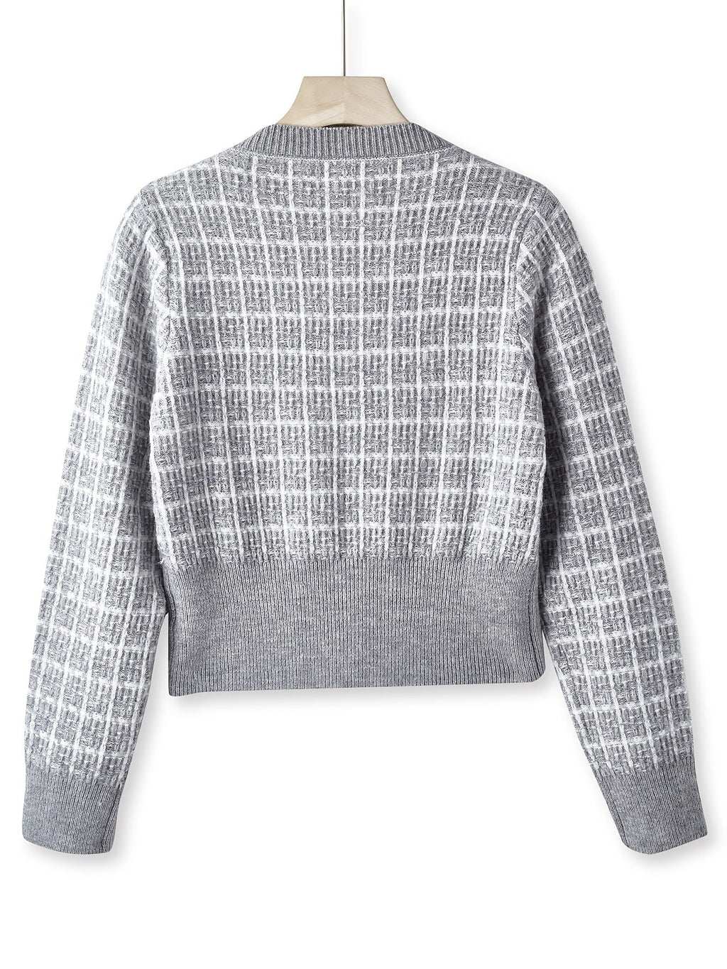 Laluna® | Cardigan Geruite con Knoopsluiting
