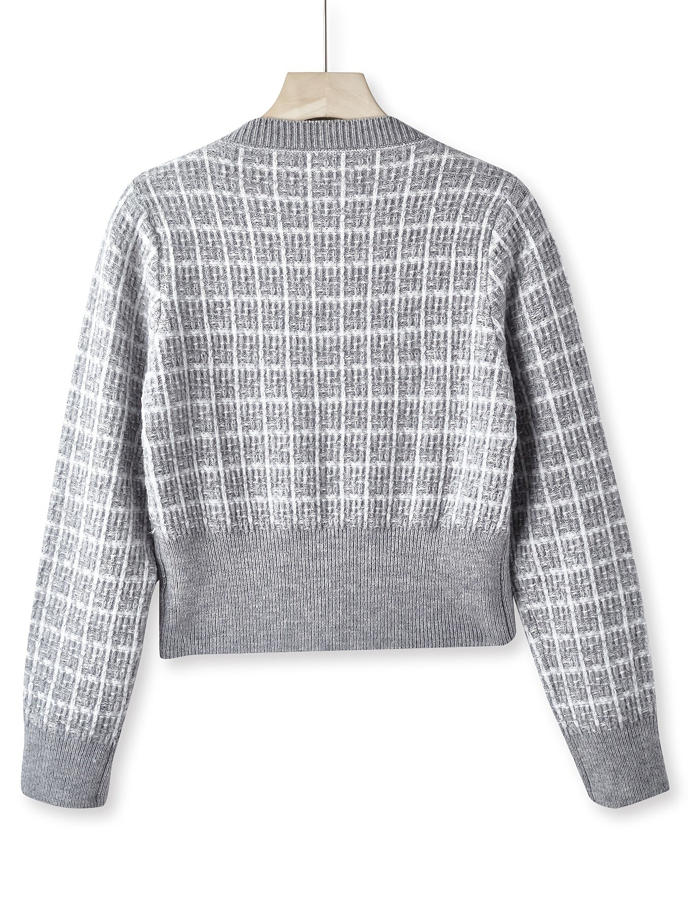 Laluna® | Cardigan Geruite con Knoopsluiting