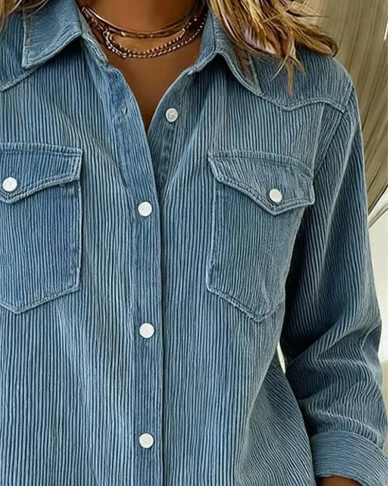 Noor | Modieuze Blouse met Revers en Knopen