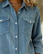 Noor | Modieuze Blouse met Revers en Knopen