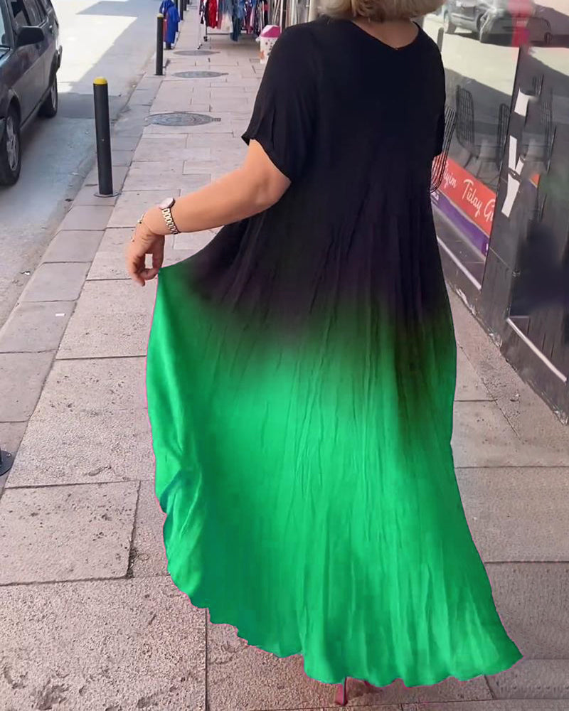 Anna | Casual Geplooide Ombre-jurk