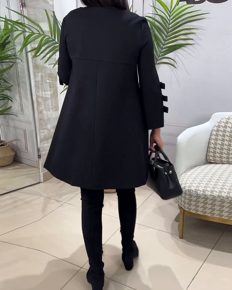 Julia | Casual Knielange Jurk met Lange Mouwen