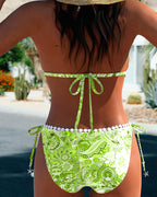 Ilse | Kleurrijke Patchwork Kanten Halterbikini
