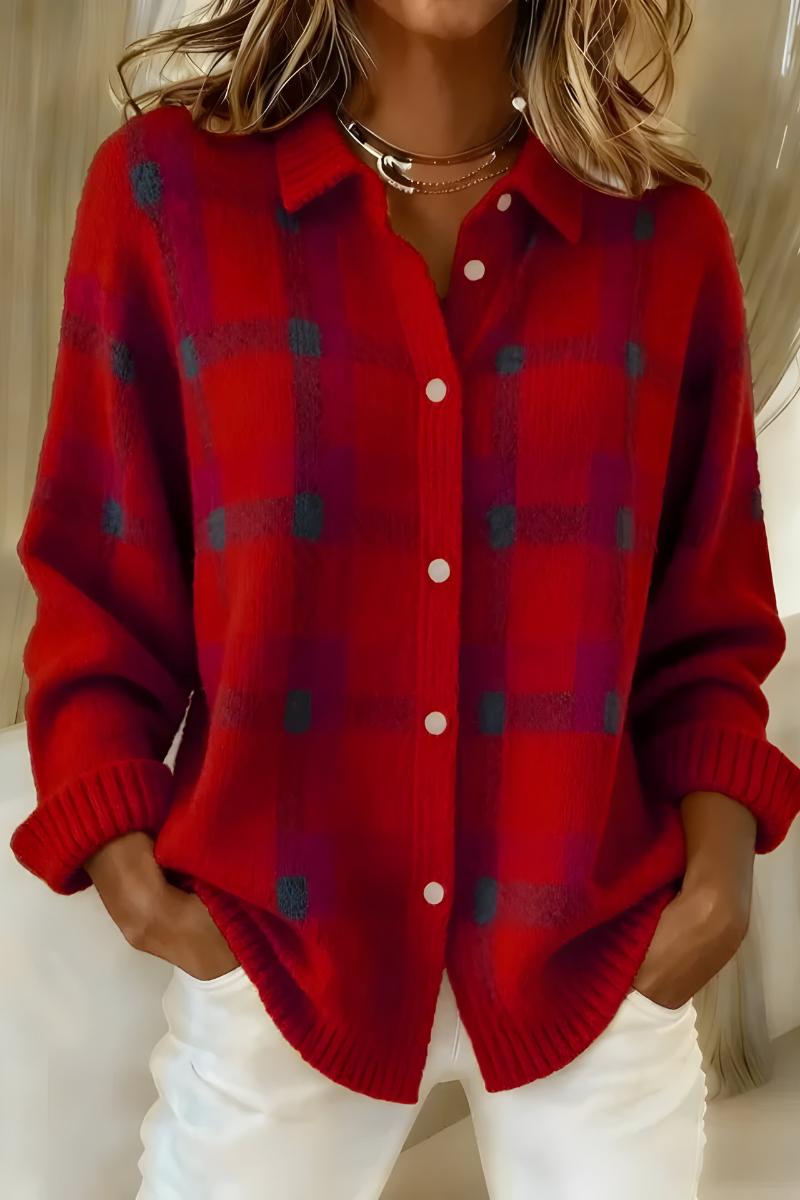 Caterina | Cardigan a Quadri