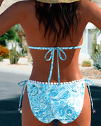 Ilse | Kleurrijke Patchwork Kanten Halterbikini