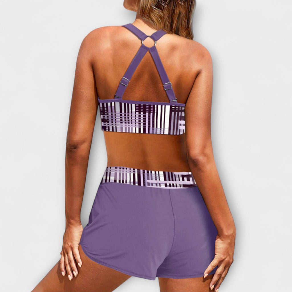 Juliana - Bikini a vita alta con struttura a coste