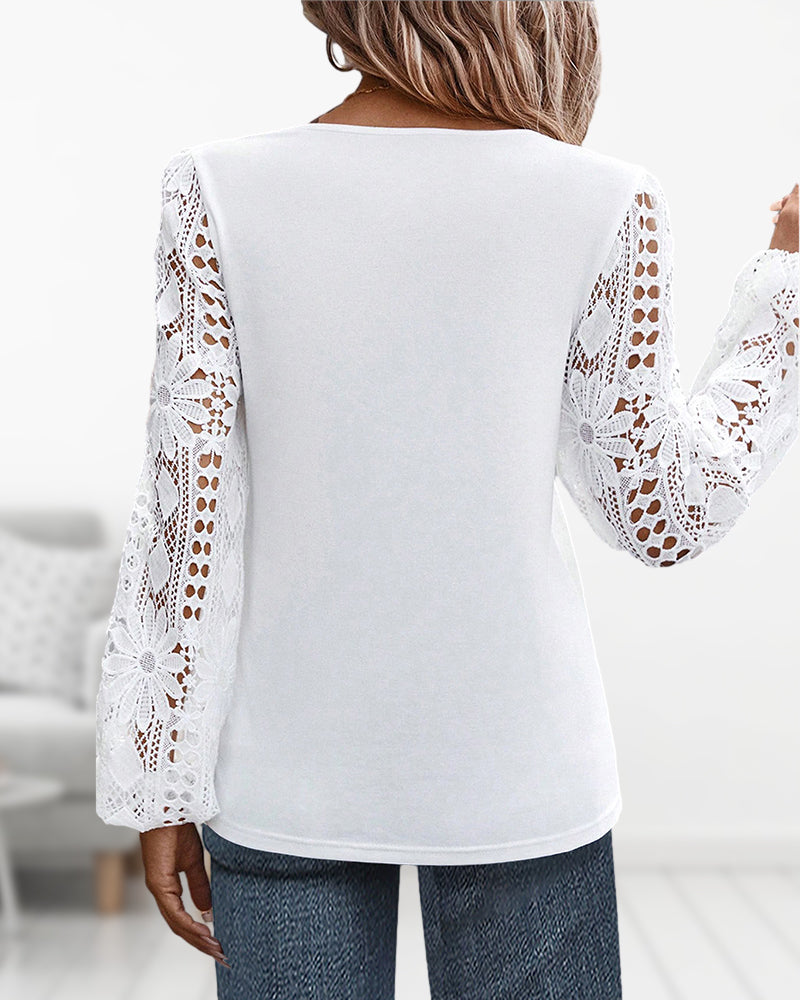 Femke | Casual Blouse met Kant