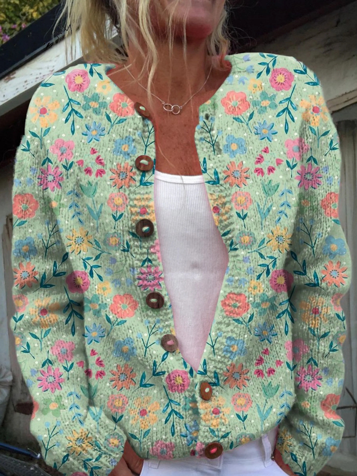 Fiorenza | Cardigan Vintage a Fiori Pastello