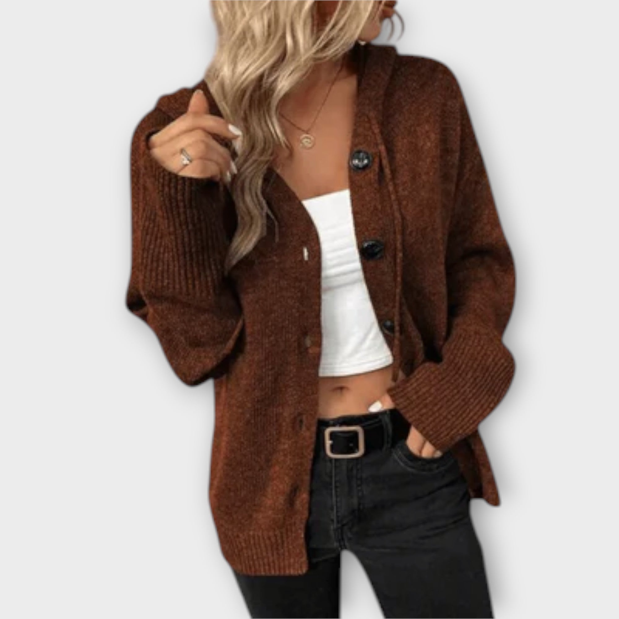 Berta™ - Elegante cardigan con chiusura a strisce