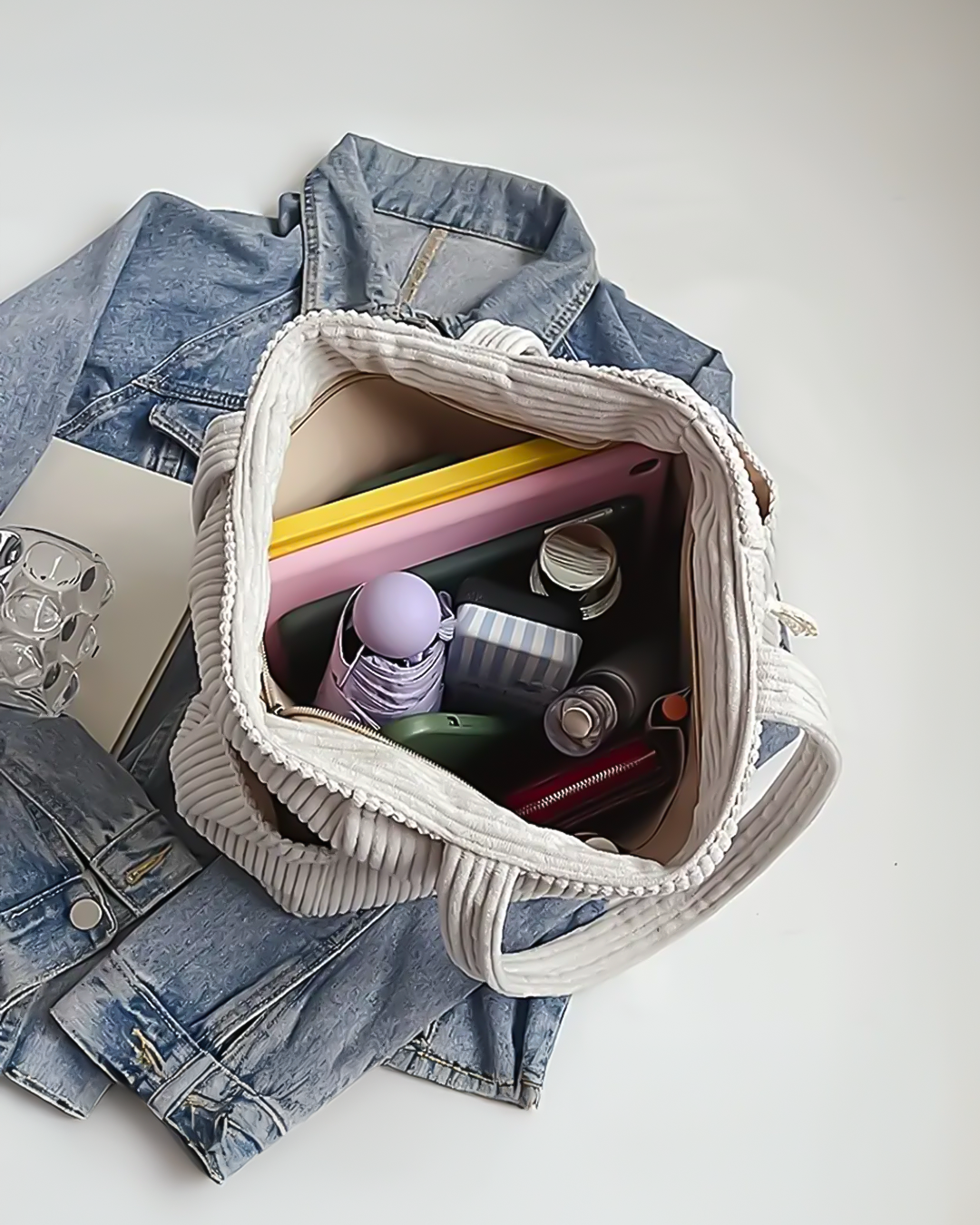 Tessa | Geribbelde Totetas met Koorddetail