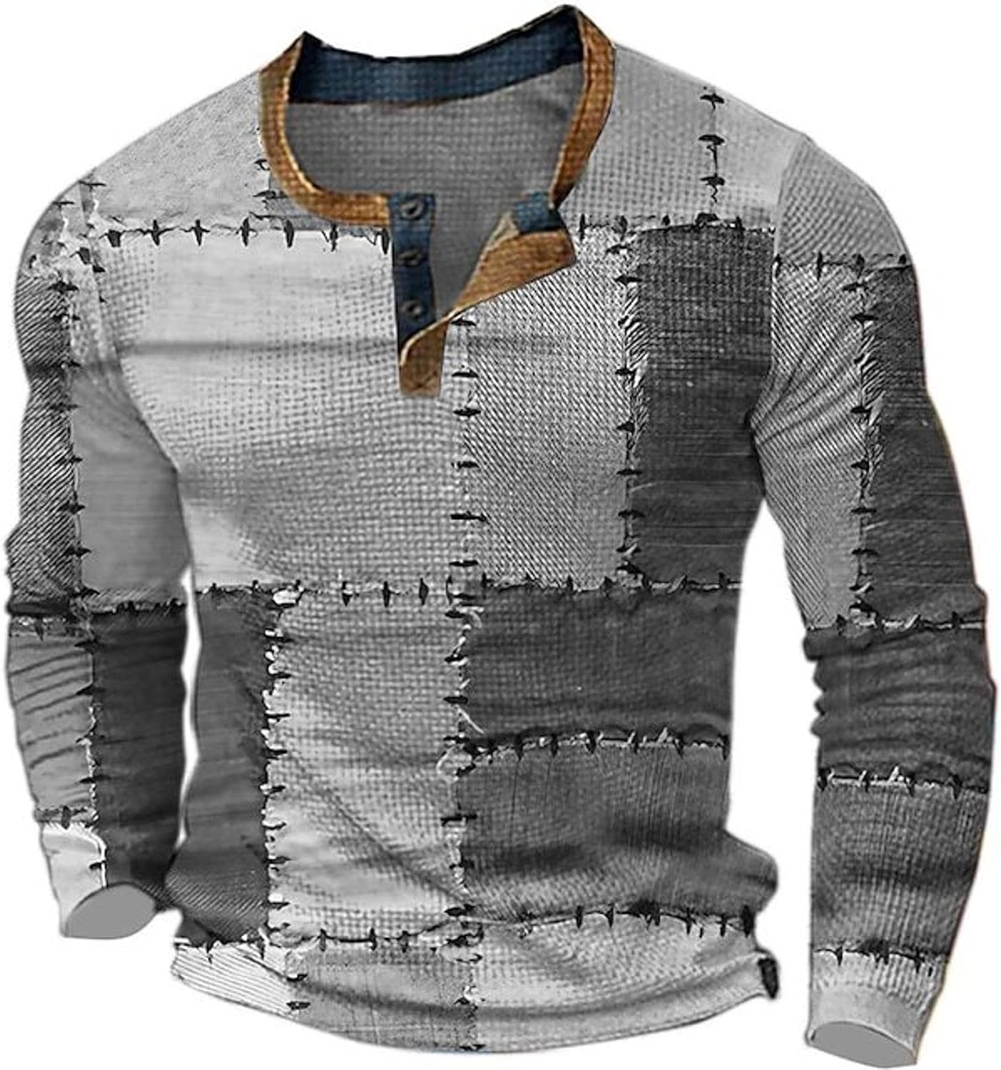 Daan | Heren Vintage Geruit Patch T-shirt