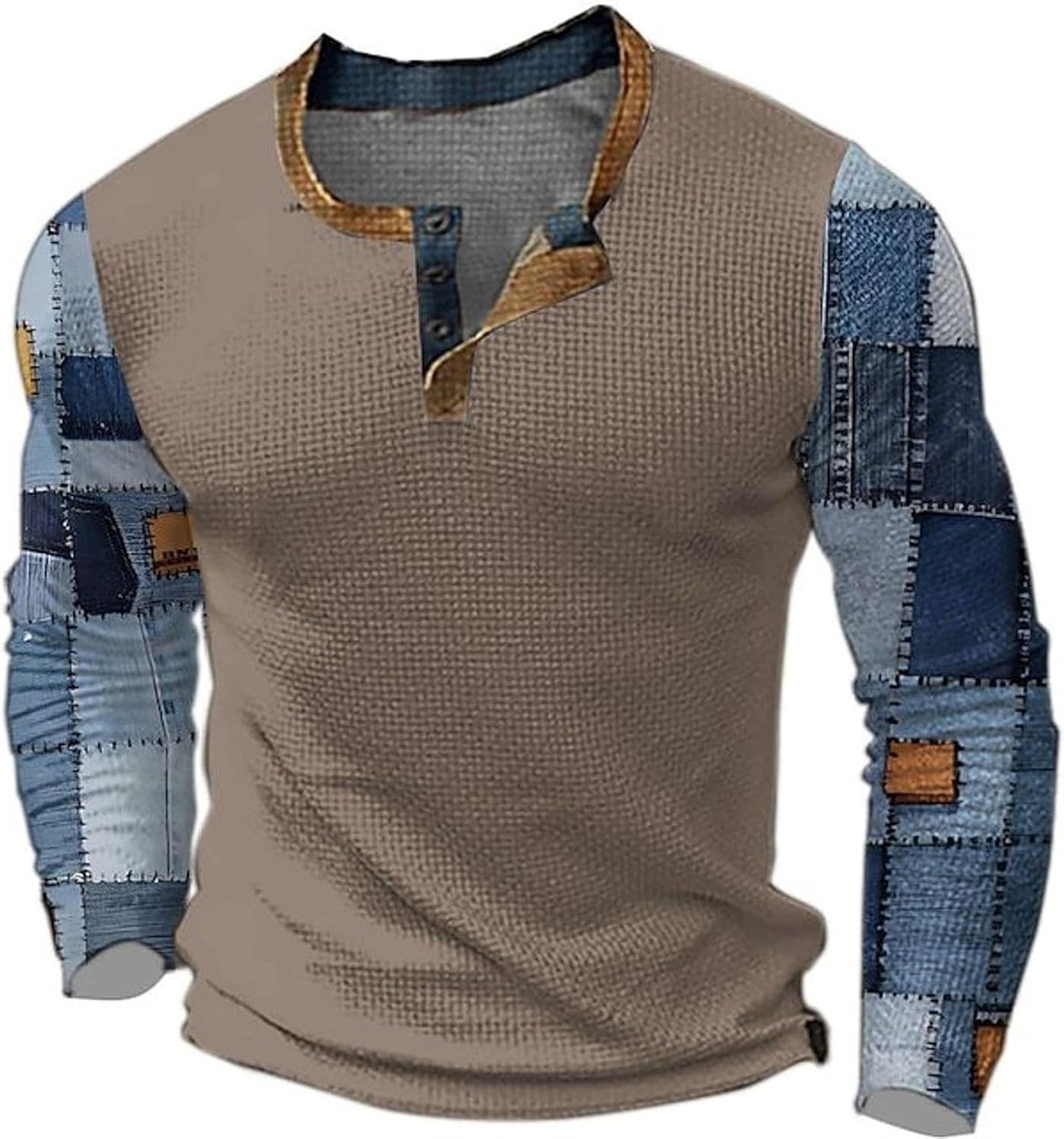 Daan | Heren Vintage Geruit Patch T-shirt