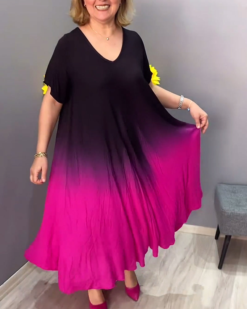 Anna | Casual Geplooide Ombre-jurk