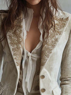 Costanza | Blazer Tailleur Avorio Ricamato