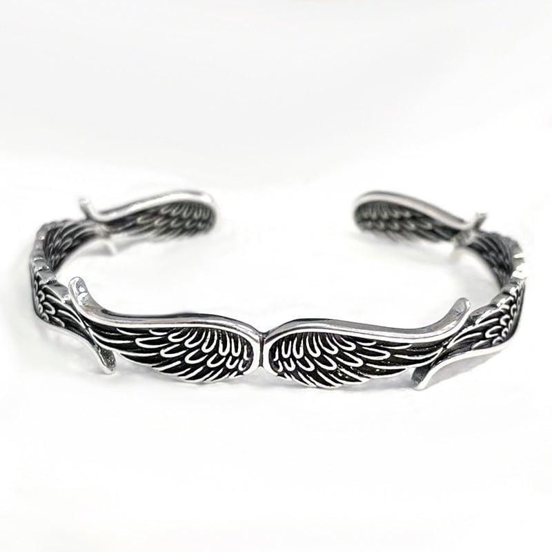 Vintage zilveren armband met engelenvleugels
