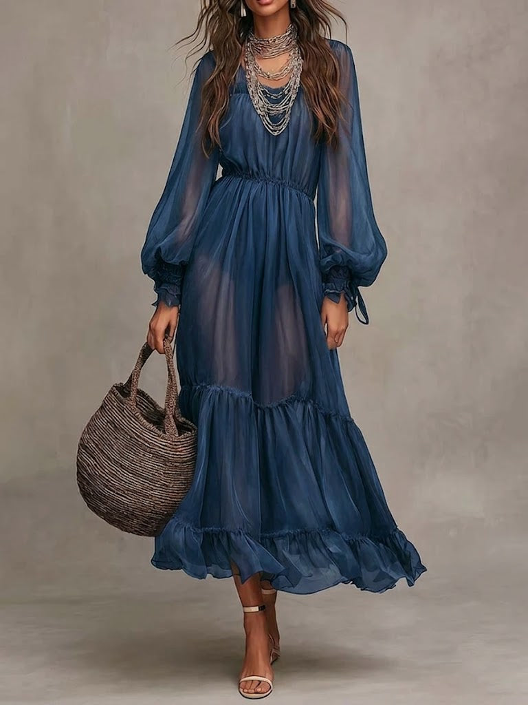 Gerda | Elegante abito midi con scollo a V