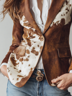 Agata | Blazer Vintage Stampa Mucca Eco-Responsabile