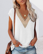 Ilse | V-hals T-shirt met Kant