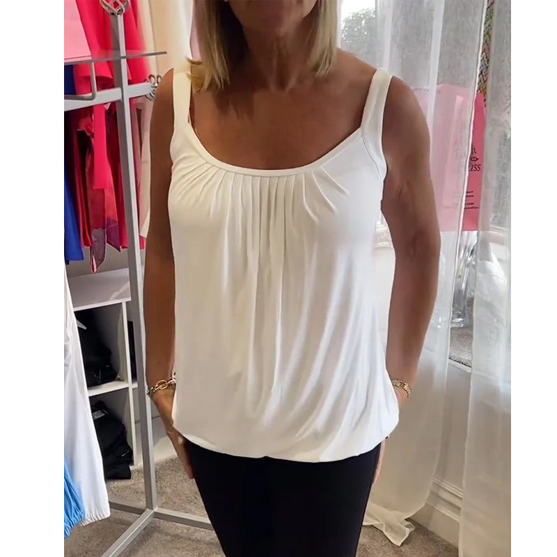 Casual mouwloze top met plooi